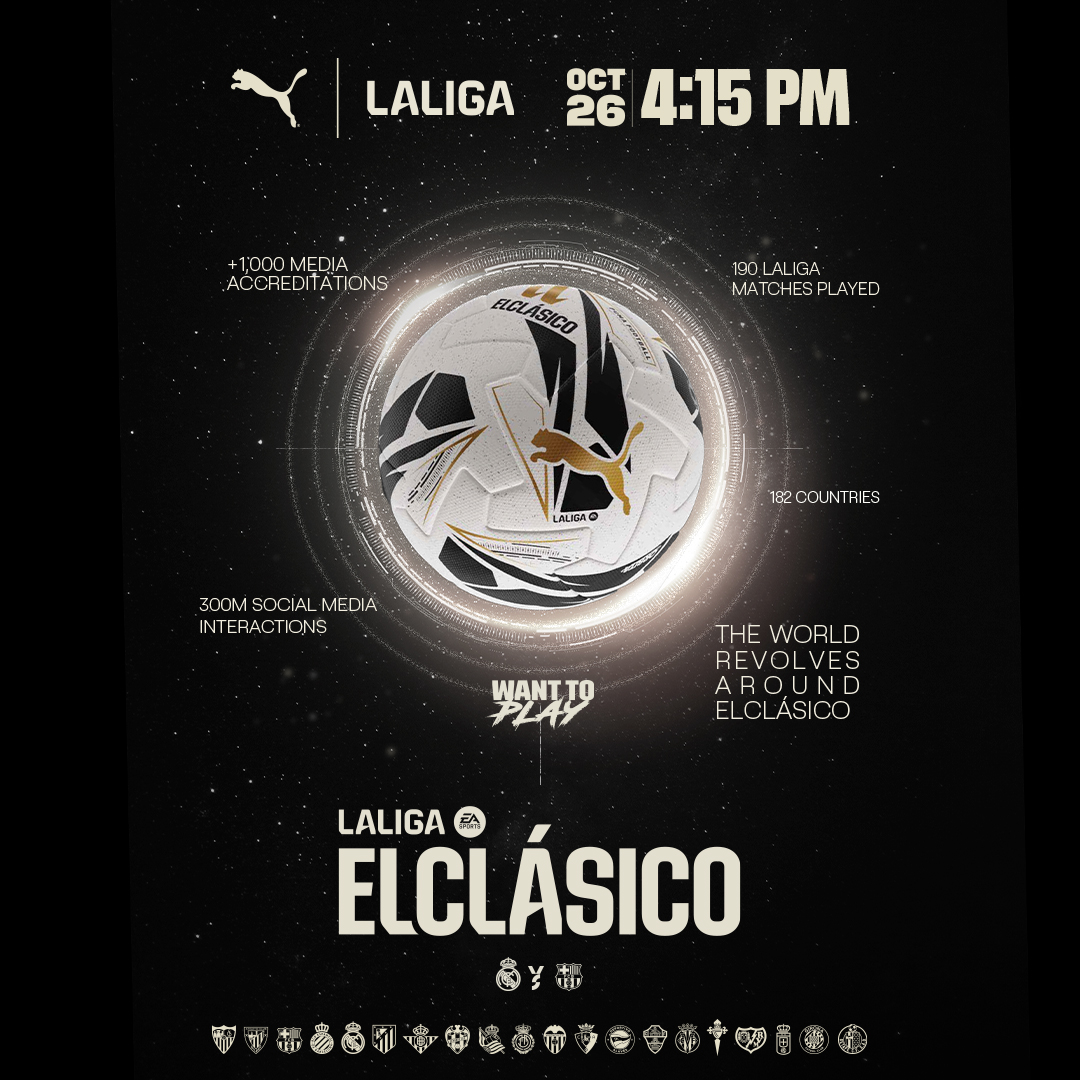 西班牙国家德比专属用球揭晓:白色为底色,搭配黑色、金色